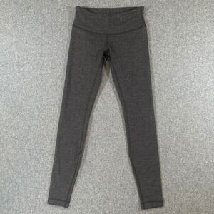 Lululemon Wunder Under High Rise Leggings Grey Herringbone Yoga Pants Size 4